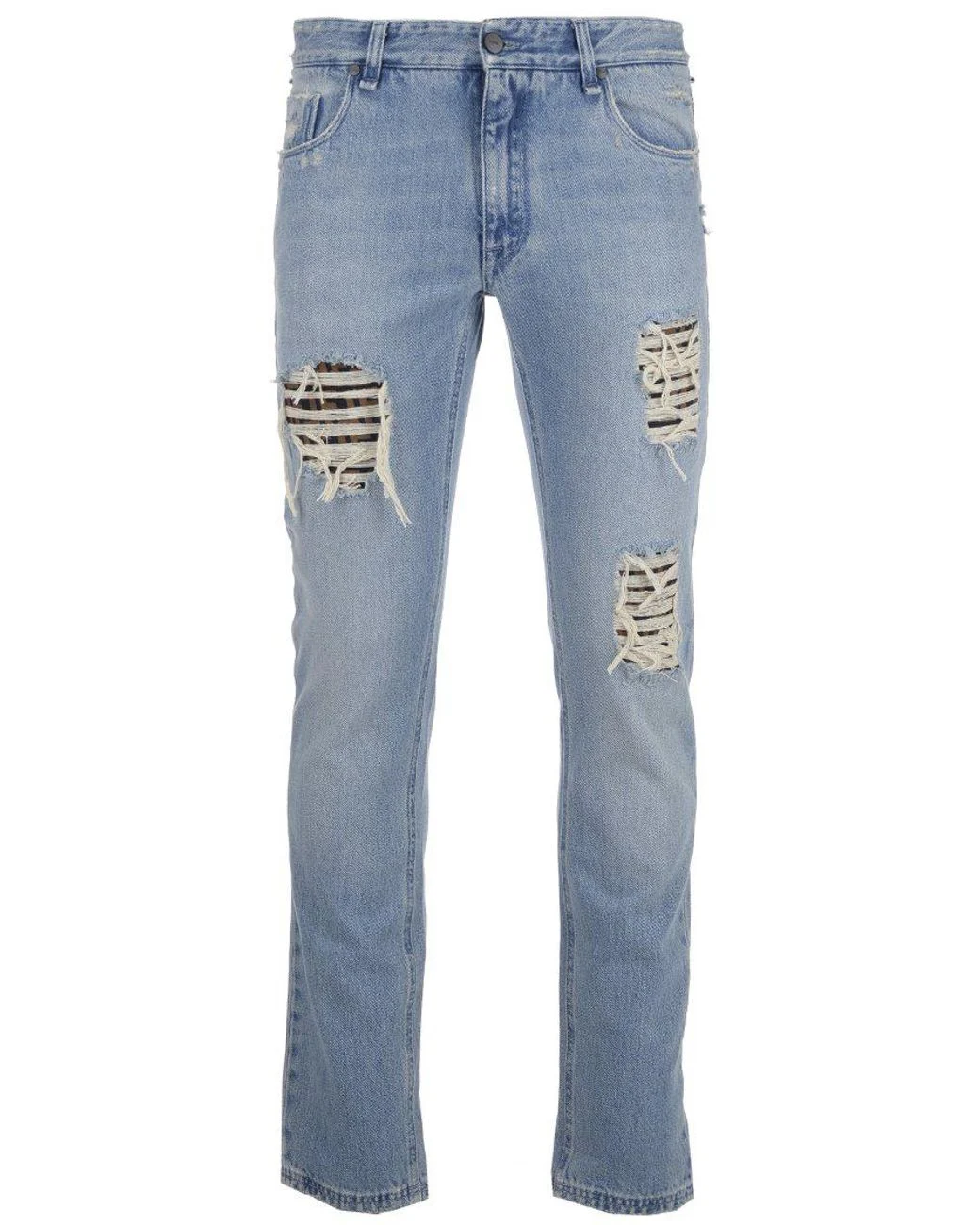 Copie de fendi-Blue-Distressed-Ripped-Jeans